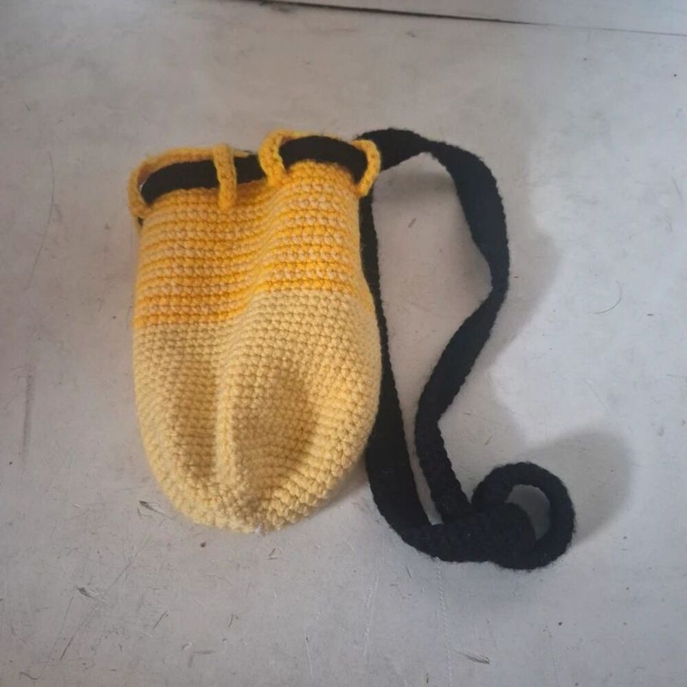 Handmade crochet cylinder bag for bottle/storage
